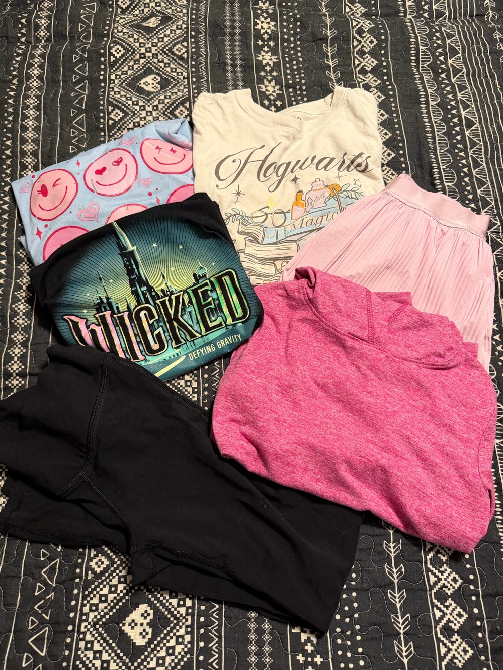 Girls Bundle Shirts, Flare Leggings, Skort Medium